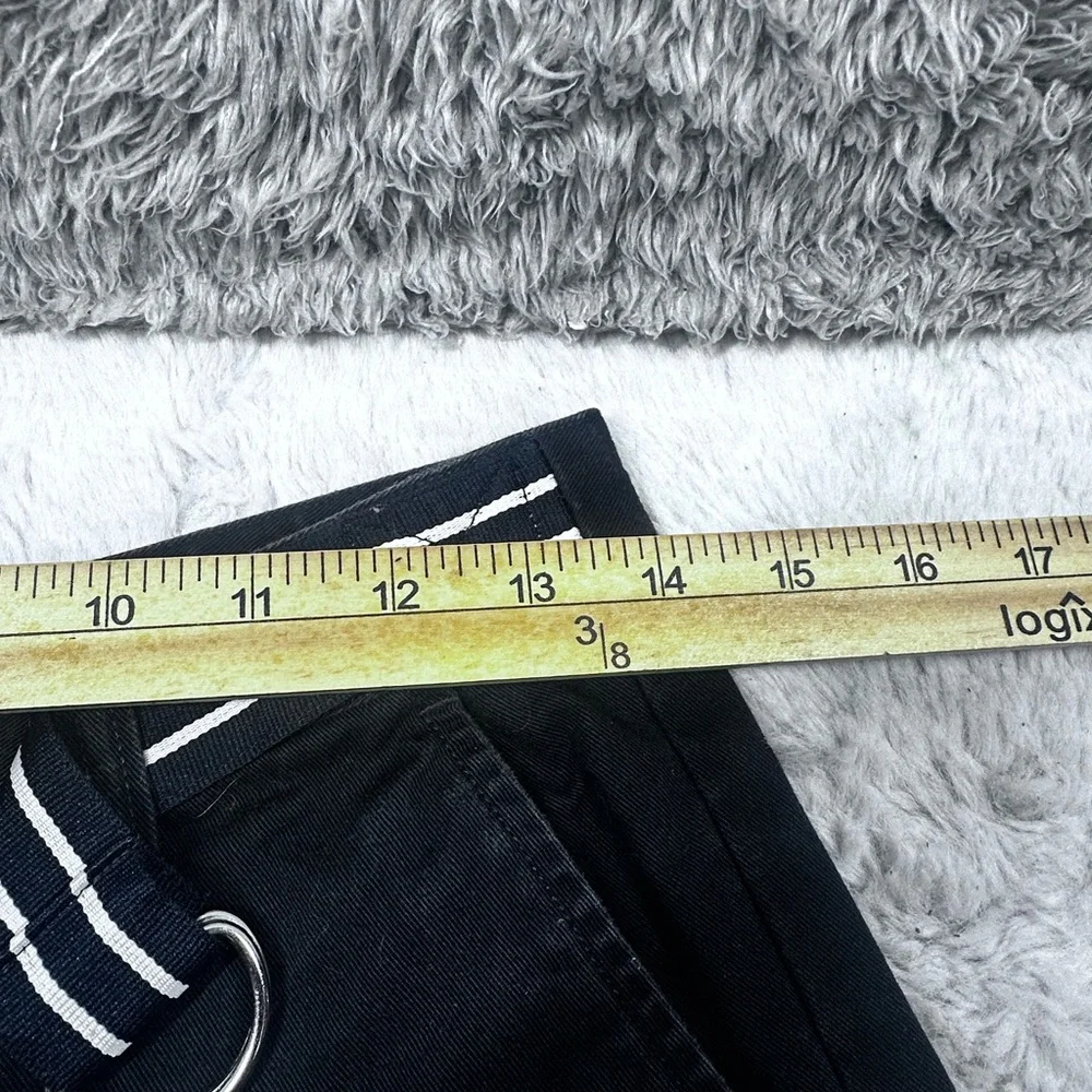 POLO RALPH LAUREN‎ belted Shorts Womens US 8 black Chino 100% Cotton Twill
